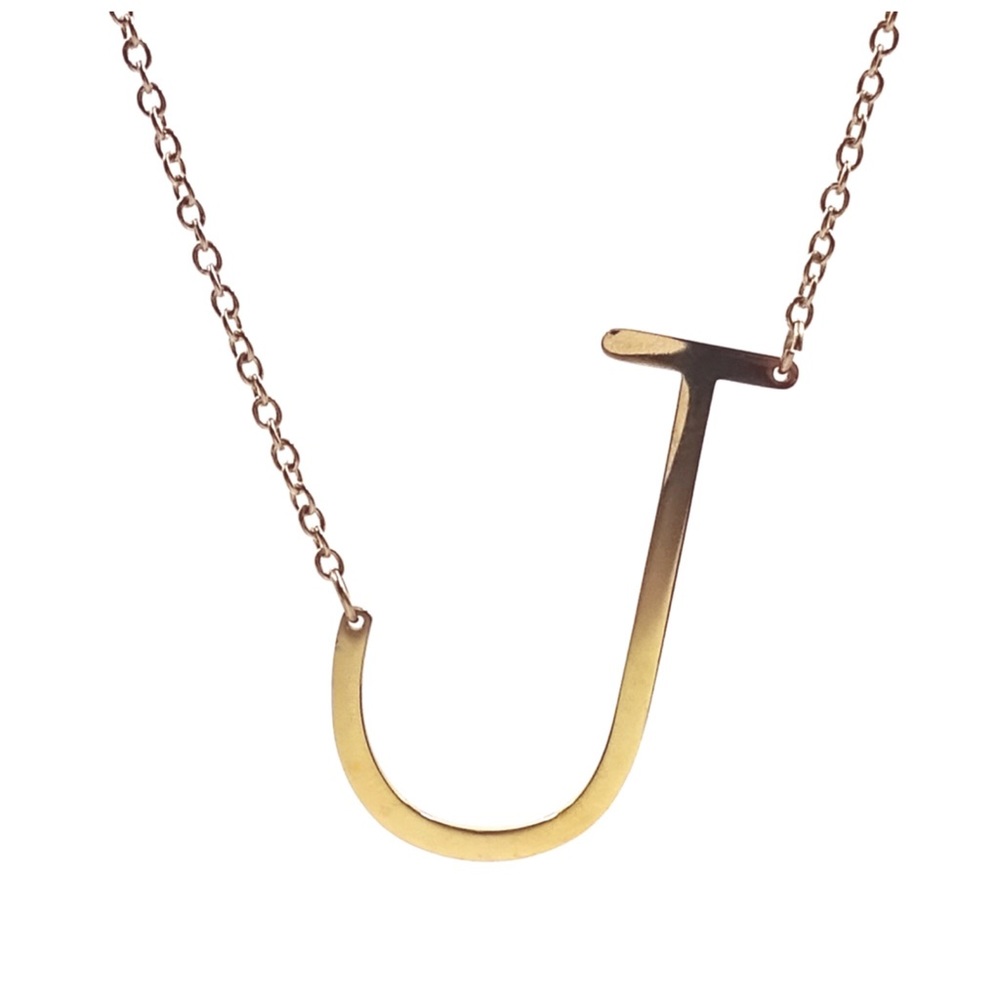 14KT Gold Plated Initial J  Necklace.